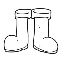 black and white cartoon wellington boots