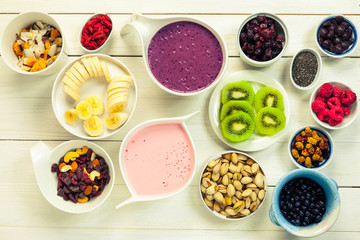 Smoothie bowl with superfood ingredients