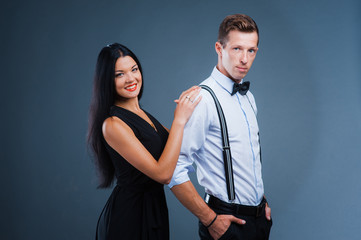 very funny emotional love in a suit. Studio shot