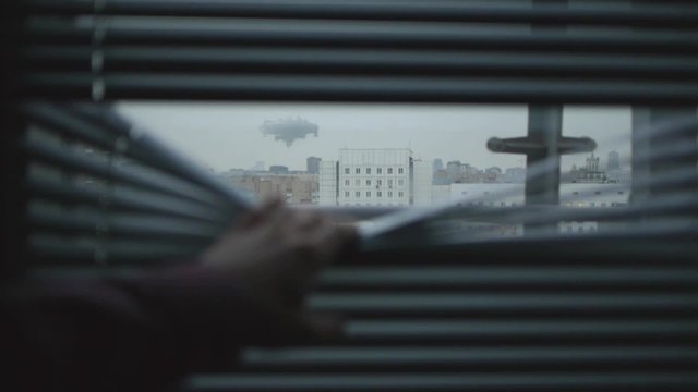 man watching a UFO 