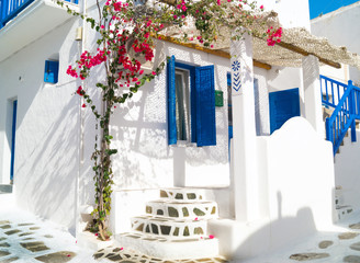 Traditional architecture of Oia village in Santorini island, Gre