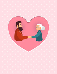 son or grandson with mother grandmother