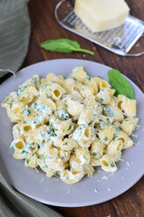 Spinach Pasta on a table