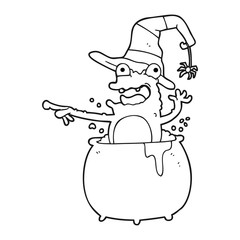 black and white cartoon halloween toad