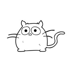 black and white cartoon cat