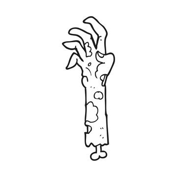 black and white cartoon zombie arm