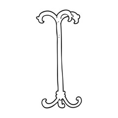 black and white cartoon coat stand