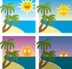 Fototapeta premium Sun becomes gradually unhappier as the day passes