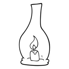 black and white cartoon lantern