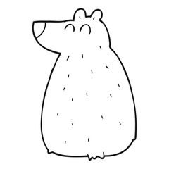 black and white cartoon bear