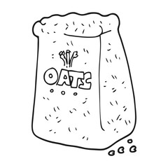 black and white cartoon oats