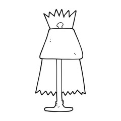 black and white cartoon lamp