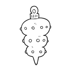 black and white cartoon christmas decoration