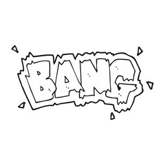black and white cartoon explosion