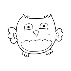 Fototapeta premium black and white cartoon owl