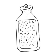 black and white cartoon hot water bottle