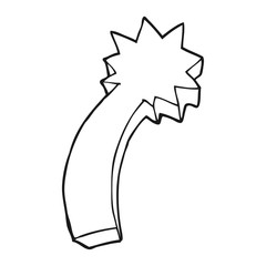 black and white cartoon shooting star symbol