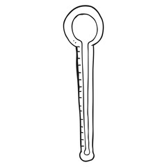 black and white cartoon thermometer