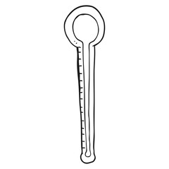 black and white cartoon thermometer