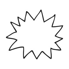 black and white cartoon simple explosion symbol