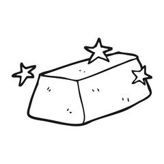 black and white cartoon gold