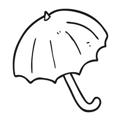 black and white cartoon umbrella