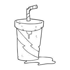 black and white cartoon junk food cola drink