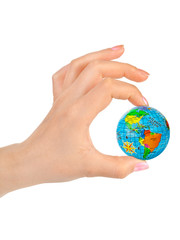 Hand with globe
