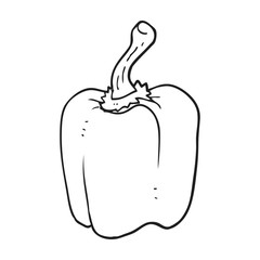 black and white cartoon red pepper