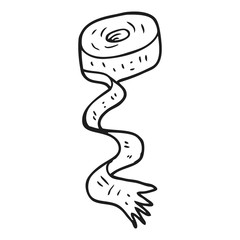 black and white cartoon roll of bandages