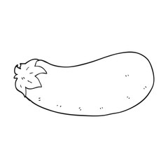 black and white cartoon eggplant
