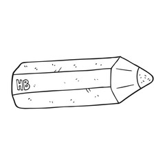 black and white cartoon pencil