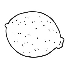 black and white cartoon lemon
