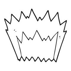 black and white cartoon explosion