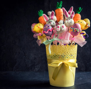 Easter basket with cake pops