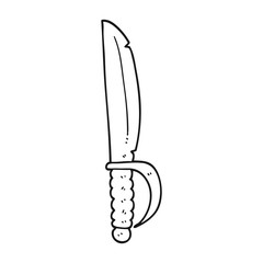 black and white cartoon knife