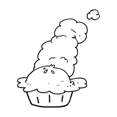 black and white cartoon hot pie