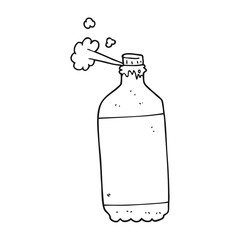 black and white cartoon fizzing cola