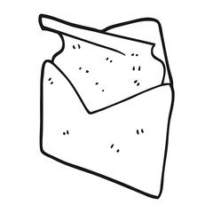 black and white cartoon letter