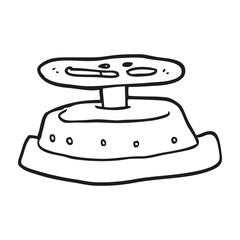 black and white cartoon sealed bunker door