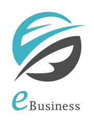e business data icon logo