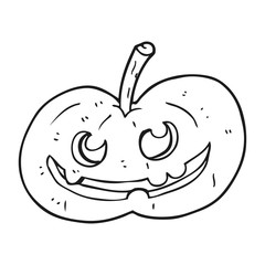 Obraz premium black and white cartoon halloween pumpkin