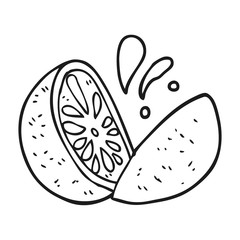 black and white cartoon melon