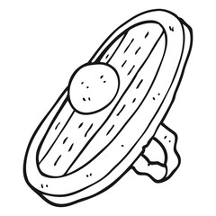 black and white cartoon shield