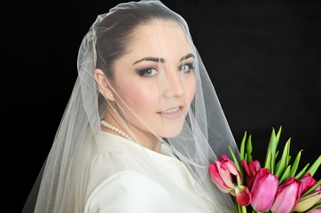 Bride portrait with veil