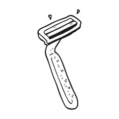 black and white cartoon razor