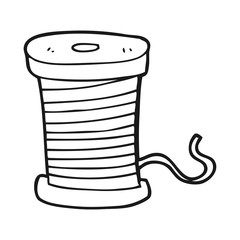 black and white cartoon yarn