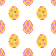 Cute colorful easter eggs seamless pattern background.
