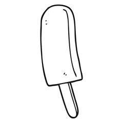 black and white cartoon ice lolly