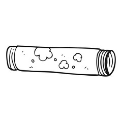 black and white cartoon old pipe